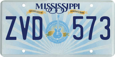 MS license plate ZVD573