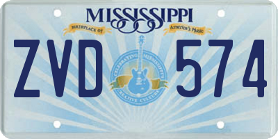 MS license plate ZVD574