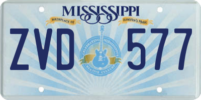 MS license plate ZVD577