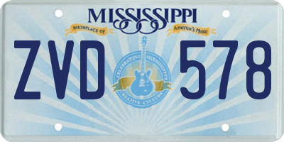 MS license plate ZVD578