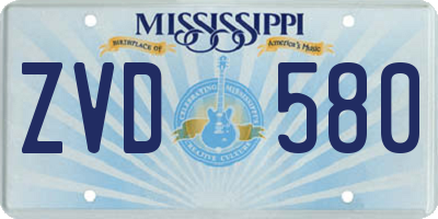 MS license plate ZVD580
