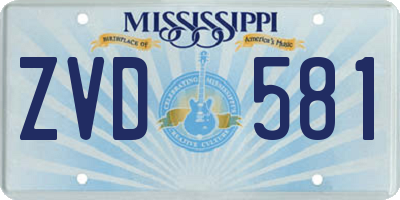 MS license plate ZVD581