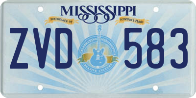 MS license plate ZVD583