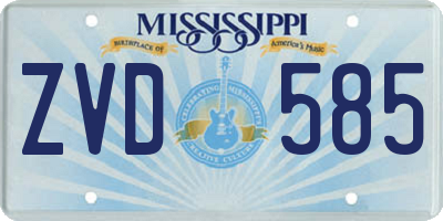 MS license plate ZVD585