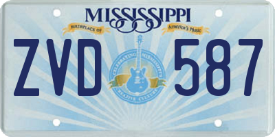 MS license plate ZVD587