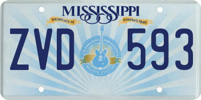 MS license plate ZVD593