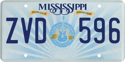 MS license plate ZVD596