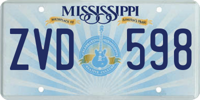 MS license plate ZVD598
