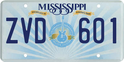 MS license plate ZVD601