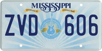 MS license plate ZVD606