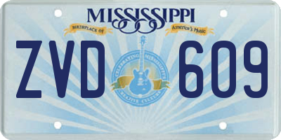 MS license plate ZVD609