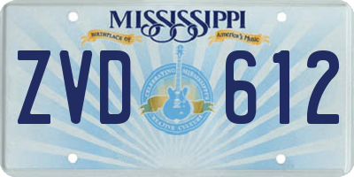 MS license plate ZVD612