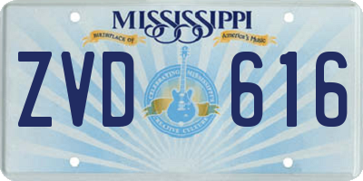 MS license plate ZVD616