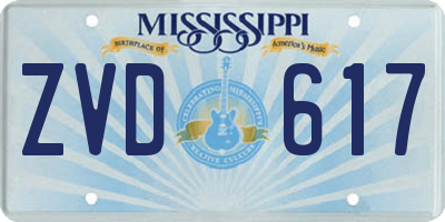 MS license plate ZVD617