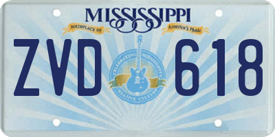 MS license plate ZVD618