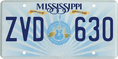 MS license plate ZVD630