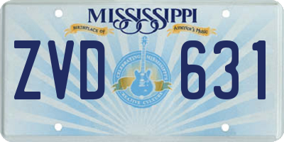 MS license plate ZVD631