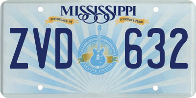 MS license plate ZVD632