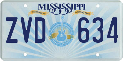 MS license plate ZVD634