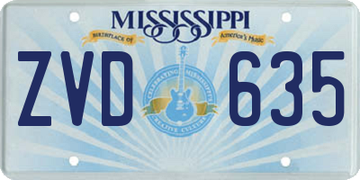 MS license plate ZVD635