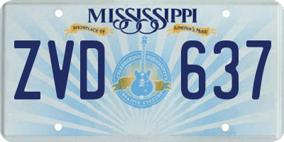 MS license plate ZVD637