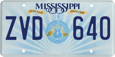 MS license plate ZVD640