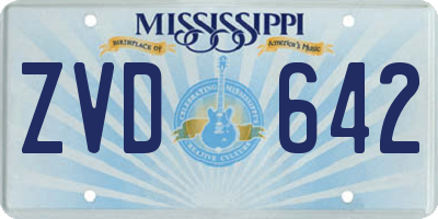 MS license plate ZVD642