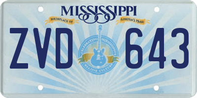 MS license plate ZVD643