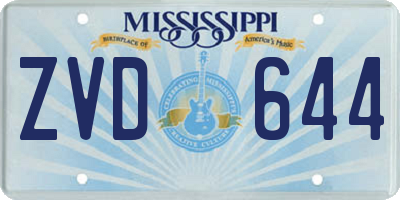 MS license plate ZVD644