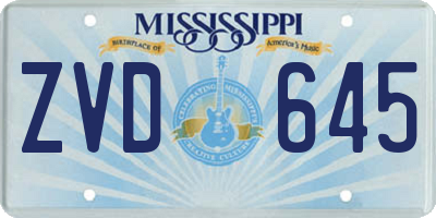 MS license plate ZVD645