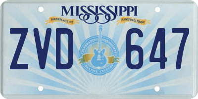 MS license plate ZVD647