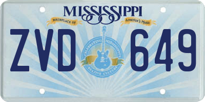 MS license plate ZVD649