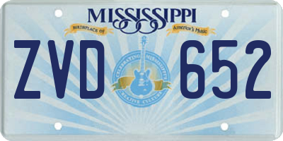 MS license plate ZVD652