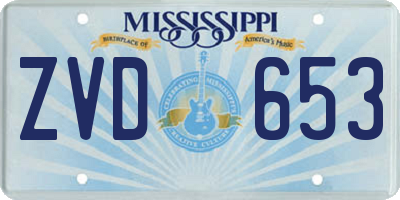 MS license plate ZVD653