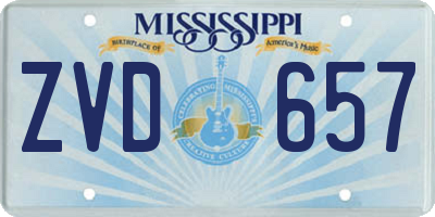 MS license plate ZVD657