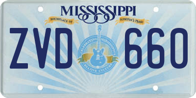 MS license plate ZVD660
