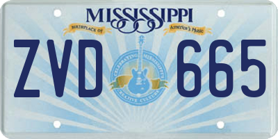 MS license plate ZVD665