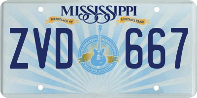 MS license plate ZVD667