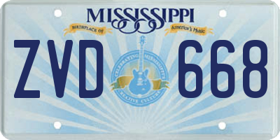 MS license plate ZVD668