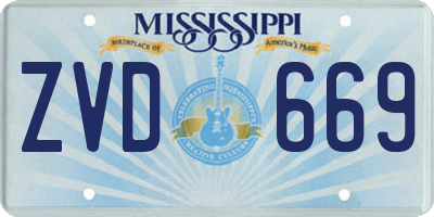 MS license plate ZVD669