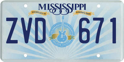 MS license plate ZVD671
