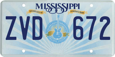 MS license plate ZVD672