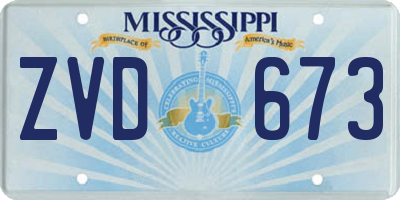 MS license plate ZVD673