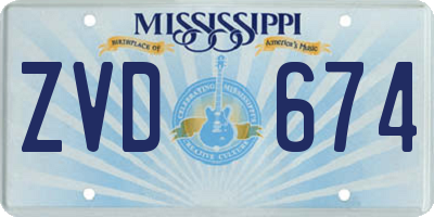 MS license plate ZVD674