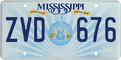 MS license plate ZVD676