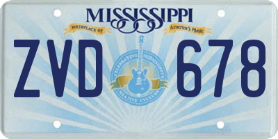 MS license plate ZVD678