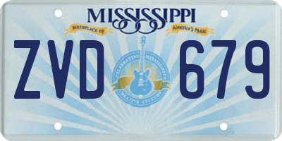 MS license plate ZVD679