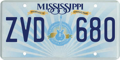MS license plate ZVD680