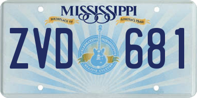 MS license plate ZVD681