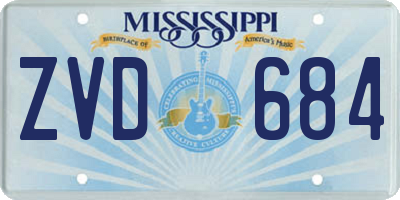 MS license plate ZVD684